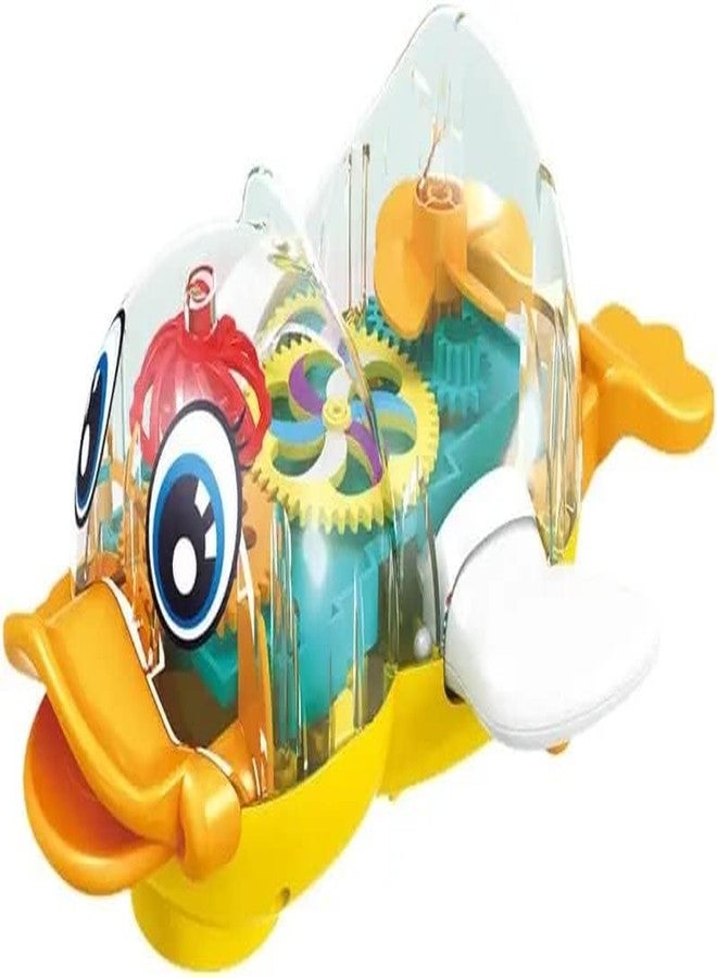 Bluebell Play Bump n Go 3D Gear Transparent Duck with Sound and Colorful Lights Musical Toy for Boys and Girls, Kids Sound Toy Birthday Gift - Image 1